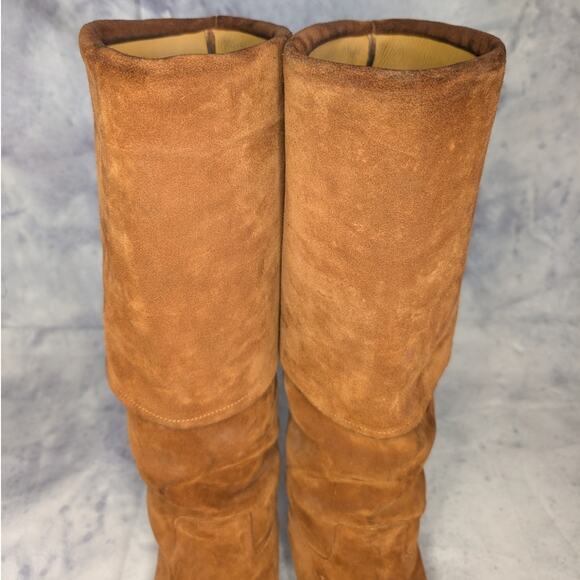 Caboots Jack Sparrow Pirate Fold-Over Suede Knee-High Boots in Tan, Size 10.5 main image 5